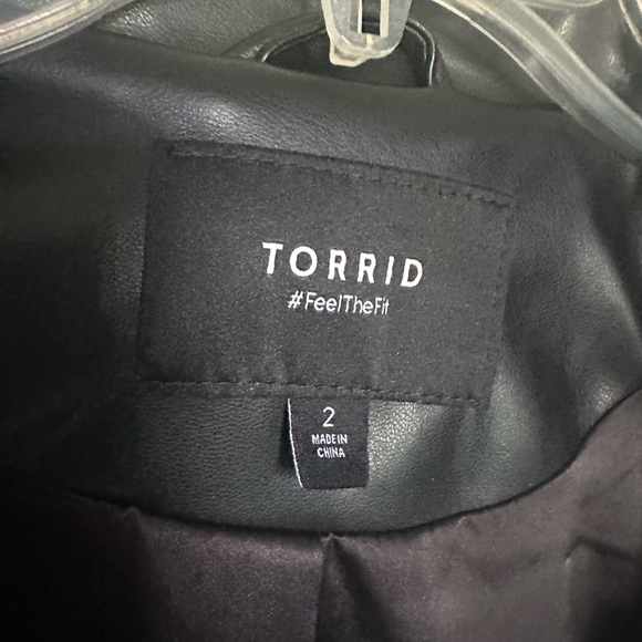 Torrid Black faux Leather Fringe Jacket - Picture 3 of 5